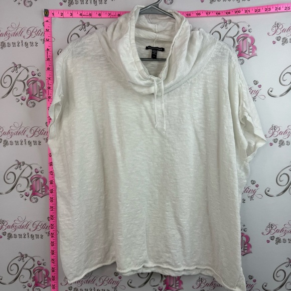Eileen Fisher Tops - Eileen Fisher T-shirt cowl neckline strings White Short-Sleeve Cowl Neck Top